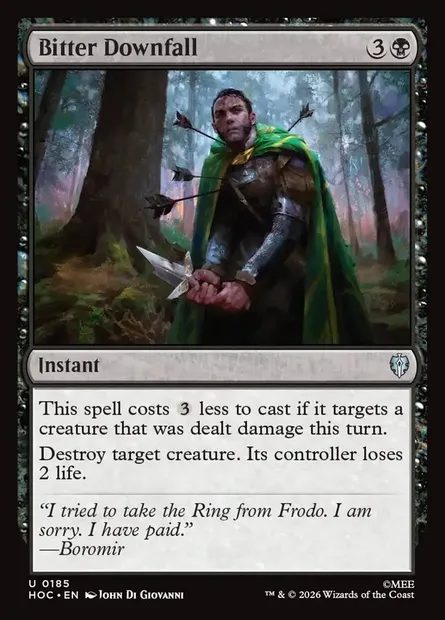 Bitter Downfall, Magic card HOC 185 — The Hobbit Eternal set