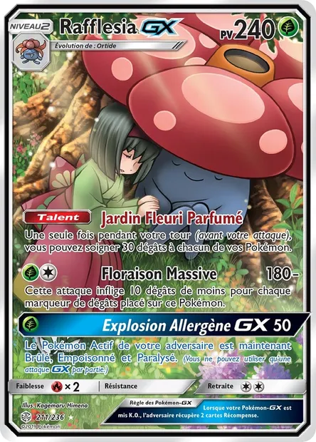Rafflesia GX, carte Pokémon CEC 211 — extension Éclipse Cosmique