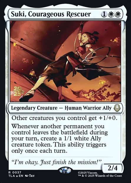 Suki, sauveteuse courageuse, carte Magic PTLA 37s — extension Avatar: The Last Airbender Promos