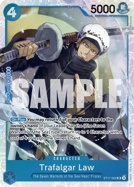 Trafalgar Law, One Piece card ST17-002 — Blue Donquixote Doflamingo set