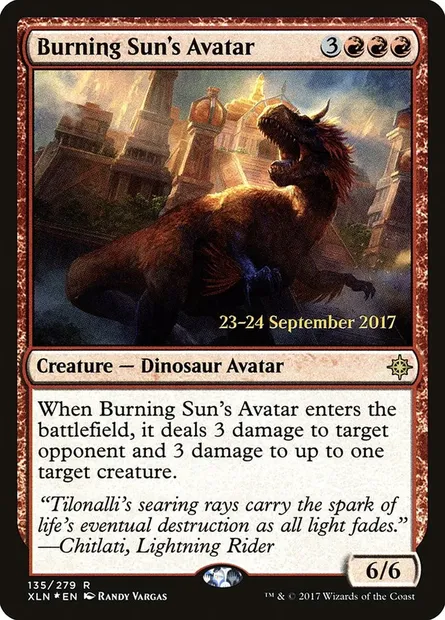 Burning Sun's Avatar, Magic card PXLN 135s — Ixalan Promos set