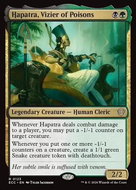 Hapatra, Vizier of Poisons, Magic card ECC 123 — Lorwyn Eclipsed Commander set