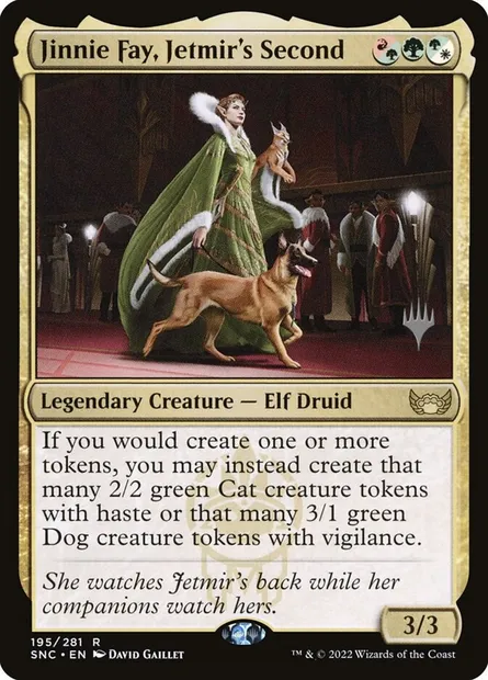 Jinnie Fay, Jetmir's Second, Magic card PSNC 195p — Streets of New Capenna Promos set