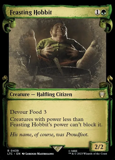 Feasting Hobbit, Magic card LTC 439 — Tales of Middle-earth Commander set