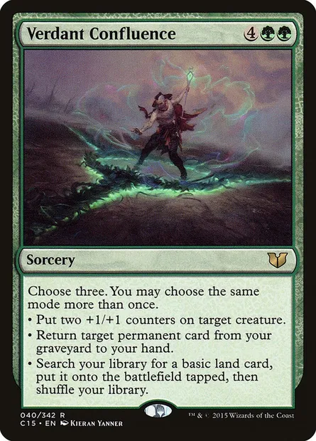 Verdant Confluence, Magic card C15 40 — Commander 2015 set