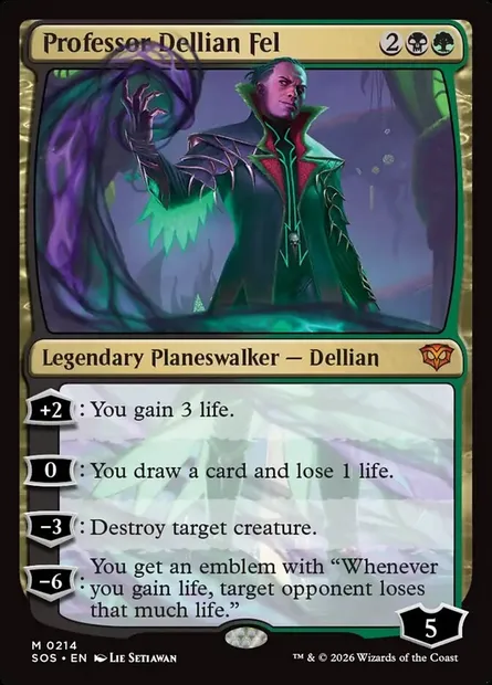 Professor Dellian Fel, Magic card SOS 214 — Secrets of Strixhaven set