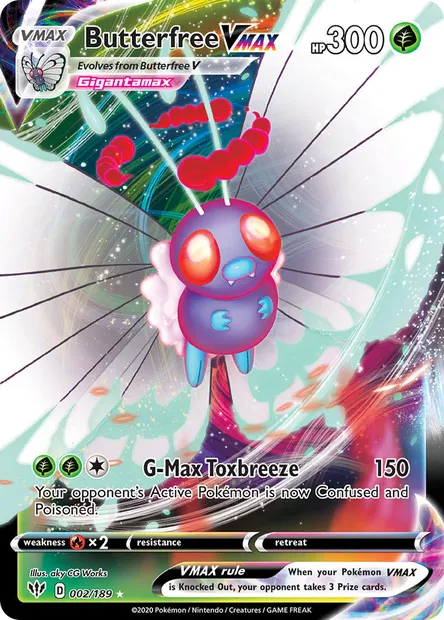 Butterfree VMAX, Pokémon card DAA 2 — Darkness Ablaze set