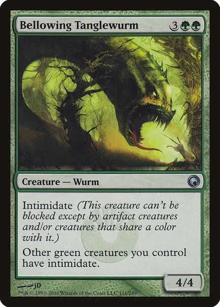 Bellowing Tanglewurm, Magic card SOM 111 — Scars of Mirrodin set