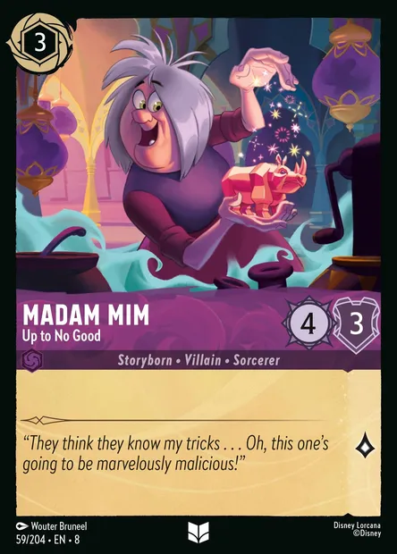 Madam Mim - Up to No Good, Disney Lorcana card CH8-059 — The Reign of Jafar set