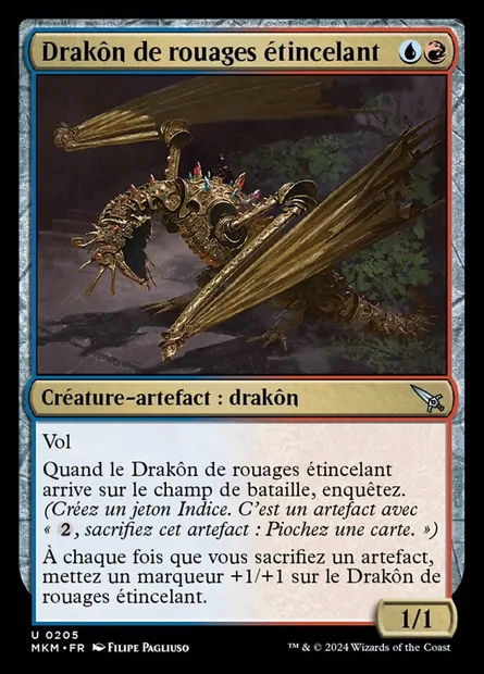 Drakôn de rouages étincelant, carte Magic MKM 205 — extension Murders at Karlov Manor