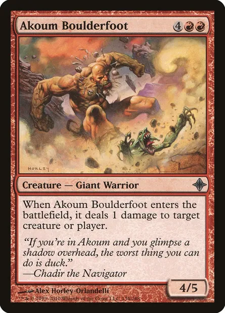 Akoum Boulderfoot, Magic card ROE 134 — Rise of the Eldrazi set