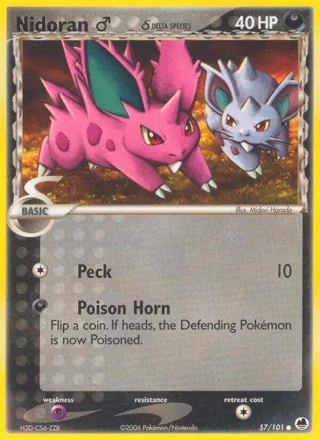 Nidoran♂ δ, Pokémon card DF 57 — Dragon Frontiers set