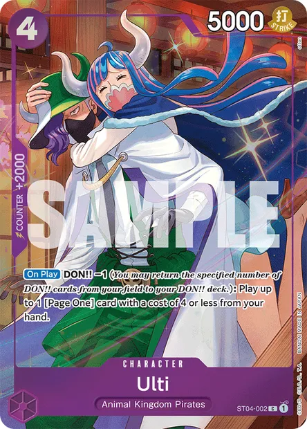 Ulti, One Piece card ST04-002 — Animal Kingdom Pirates set