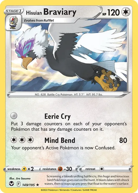 Hisuian Braviary, Pokémon card SIT 149 — Silver Tempest set