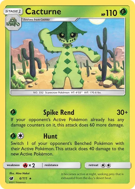 Cacturne, Pokémon card CIN 6 — Crimson Invasion set