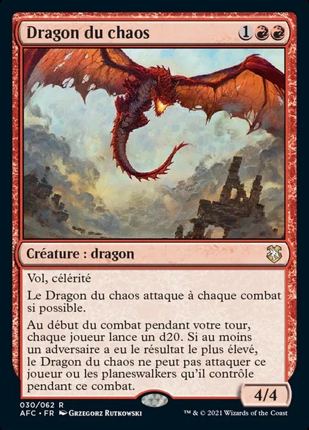 Dragon du chaos, carte Magic AFC 30 — extension Forgotten Realms Commander