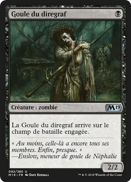 Goule du diregraf, carte Magic M19 92 — extension Core Set 2019