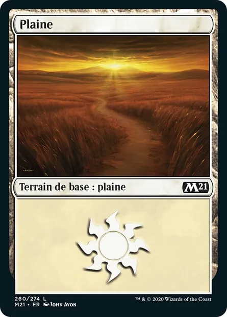 Plaine, carte Magic M21 260 — extension Core Set 2021