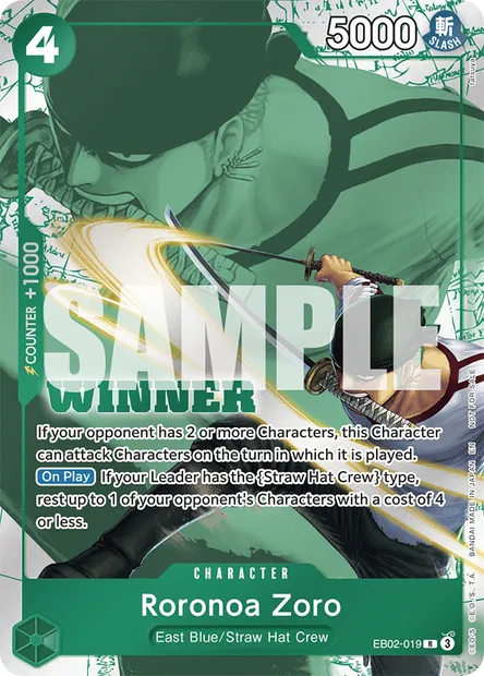 Roronoa Zoro, carte One Piece EB02-019 — extension Anime 25th Collection