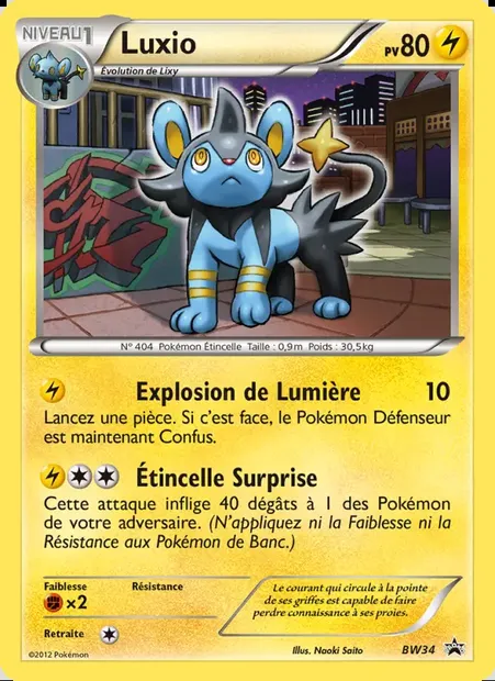 Luxio, carte Pokémon BW 34 — extension Promo BW
