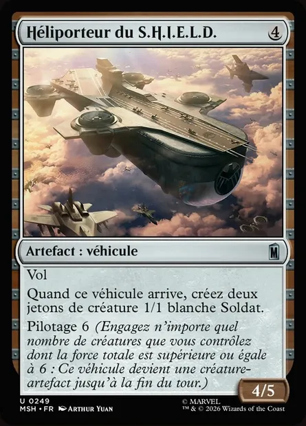 Héliporteur du S.H.I.E.L.D., carte Magic MSH 249 — extension Marvel Super Heroes