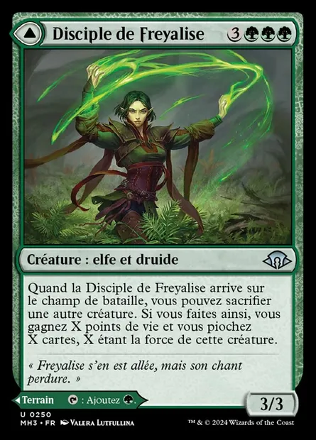 Disciple de Freyalise // Jardin de Freyalise, carte Magic MH3 250 — extension Modern Horizons 3