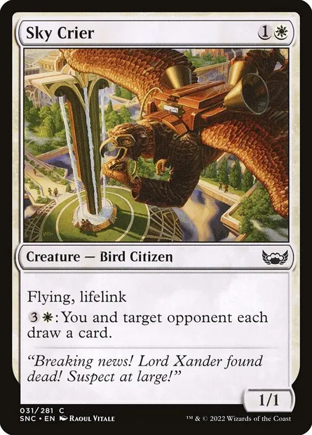 Sky Crier, Magic card SNC 31 — Streets of New Capenna set