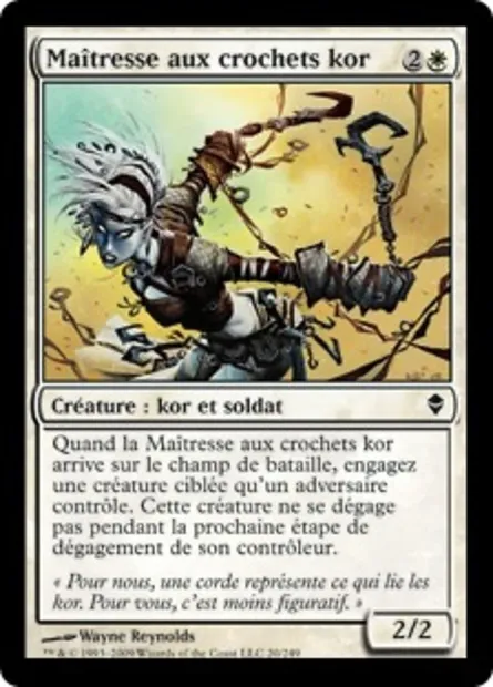 Maîtresse aux crochets kor, carte Magic ZEN 20 — extension Zendikar