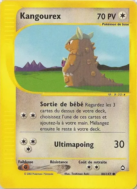 Kangourex, carte Pokémon AQ 88 — extension Aquapolis