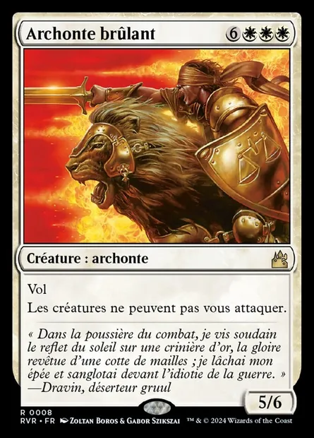 Archonte brûlant, carte Magic RVR 8 — extension Ravnica Remastered