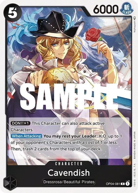 Cavendish, One Piece card OP04-081 — KINGDOMS OF INTRIGUE set