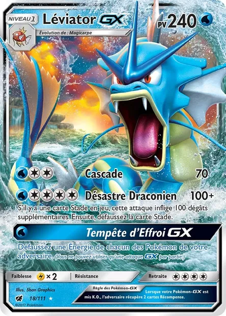 Léviator GX, carte Pokémon CIN 18 — extension Invasion Carmin