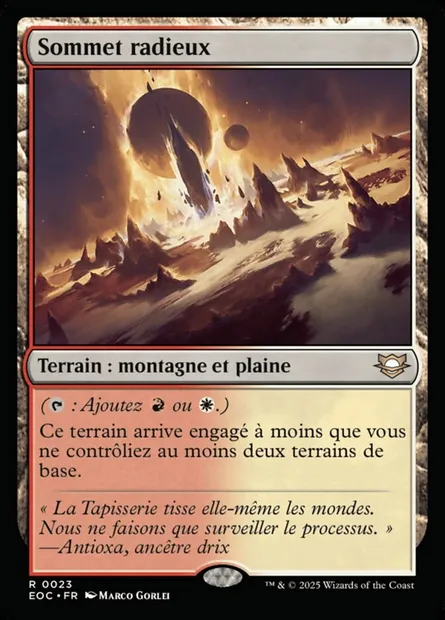 Sommet radieux, carte Magic EOC 23 — extension Edge of Eternities Commander