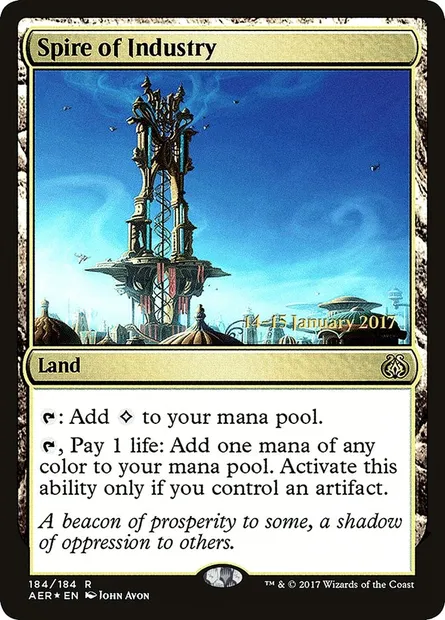 Tour de l'industrie, carte Magic PAER 184s — extension Aether Revolt Promos