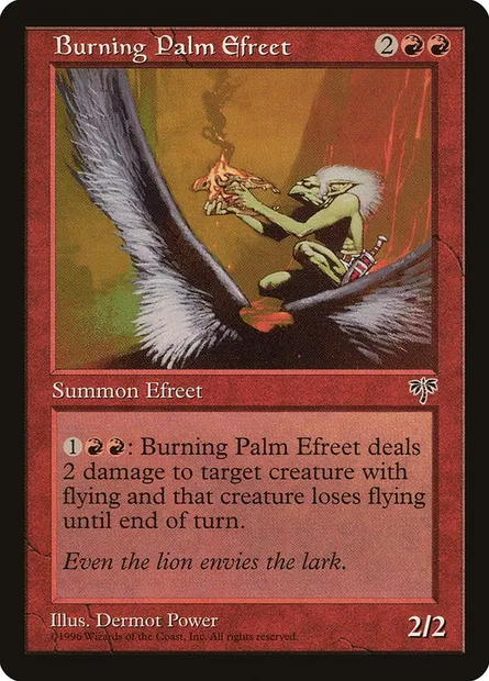 Burning Palm Efreet, Magic card MIR 161 — Mirage set