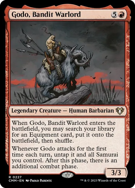 Godo, Bandit Warlord, Magic card CMM 227 — Commander Masters set