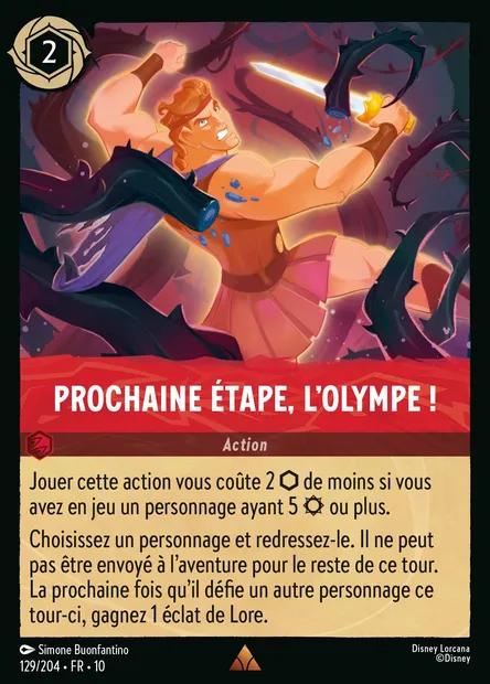 Prochaine étape, l'Olympe !, carte Disney Lorcana CH10-129 — extension Lueurs dans les Profondeurs