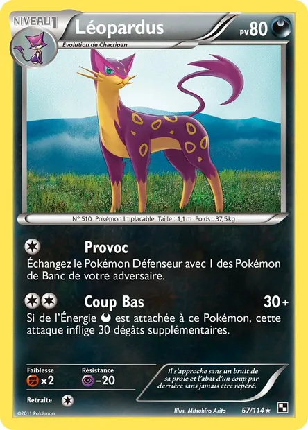 Léopardus, carte Pokémon BLW 67 — extension Noir & Blanc