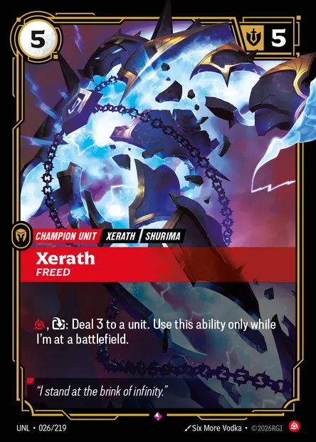 Xerath, Riftbound card UNL 026 — Unleashed set