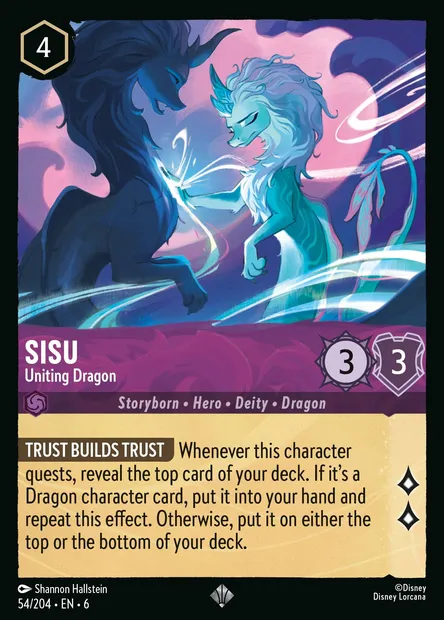 Sisu - Uniting Dragon, Disney Lorcana card CH6-054 — Azurite Sea set