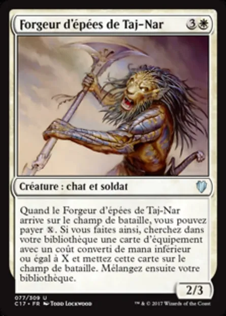 Forgeur d'épées de Taj-Nar, carte Magic C17 77 — extension Commander 2017