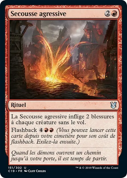 Secousse agressive, carte Magic C19 151 — extension Commander 2019