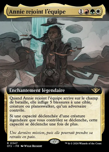 Annie rejoint l'équipe, carte Magic OTJ 347 — extension Outlaws of Thunder Junction