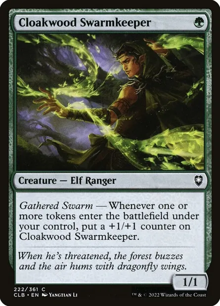 Cloakwood Swarmkeeper, Magic card CLB 222 — Commander Legends: Battle for Baldur's Gate set