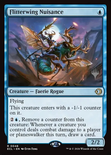 Flitterwing Nuisance, Magic card PECL 48p — Lorwyn Eclipsed Promos set