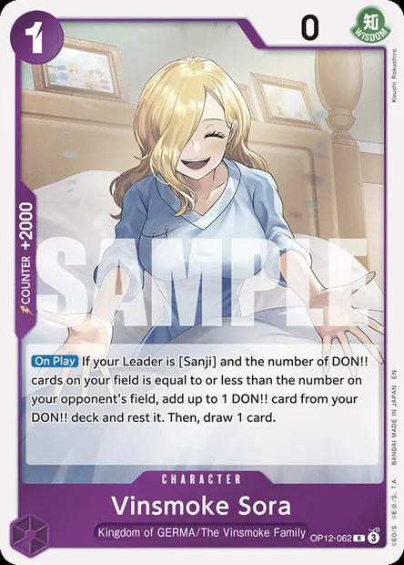 Vinsmoke Sora, One Piece card OP12-062 — LEGACY OF THE MASTER set