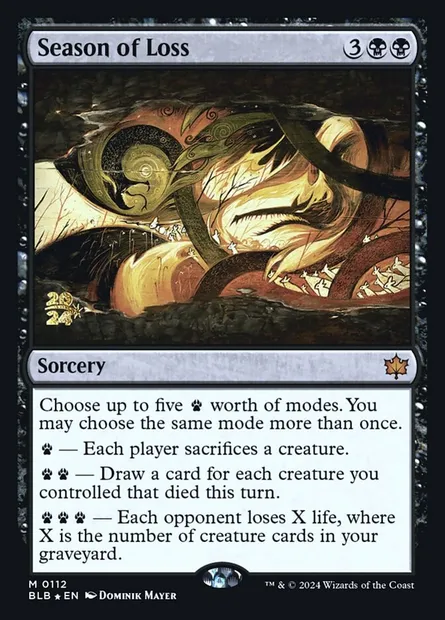 Saison de la perte, carte Magic PBLB 112s — extension Bloomburrow Promos