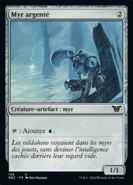 Myr argenté, carte Magic NEC 158 — extension Neon Dynasty Commander