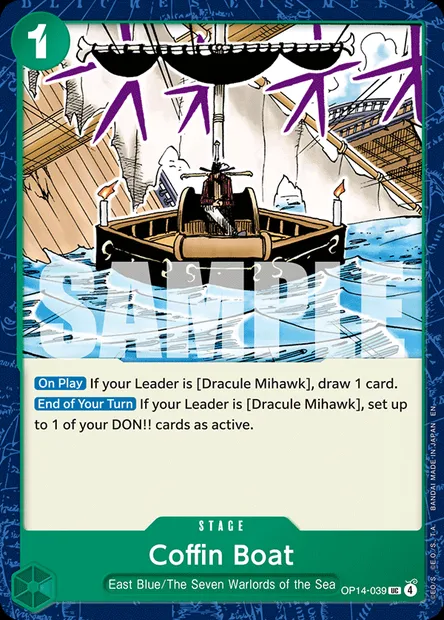 Coffin Boat, One Piece card OP14-039 — THE AZURE SEA’S SEVEN set