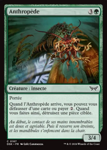 Anthropède, carte Magic DSK 167 — extension Duskmourn: House of Horror